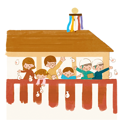 棟上げ イラスト