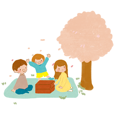 お花見 イラスト